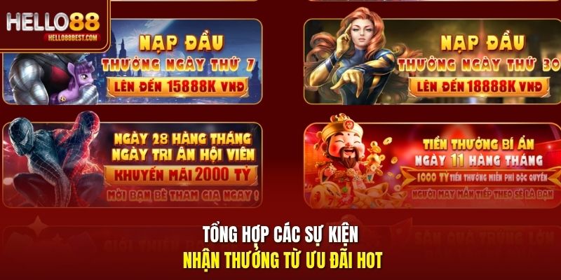 Tổng hợp các sự kiện nhận thưởng từ ưu đãi hot